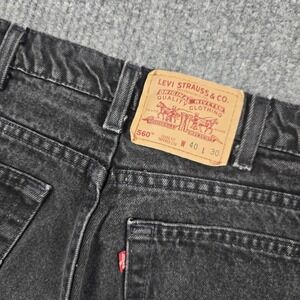 Vintage Levis 560 Jeans Mens 40x30 Black Relaxed Tapered Charcoal Wash Denim USA